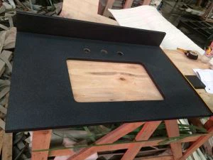 Deri Döşenmiş, Hint Siyahı, Mutlak Siyah Granit Tezgah Üstleri, Banyo Gülsever Tezgahları, Honey Edge'li Antik Surface