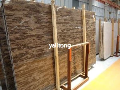 Damar kesim ile sahil kahverengi mermer levhalar