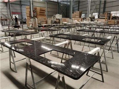 Siyah Kozmik Granit Vanity Üst Çift Kişilik Lavabo